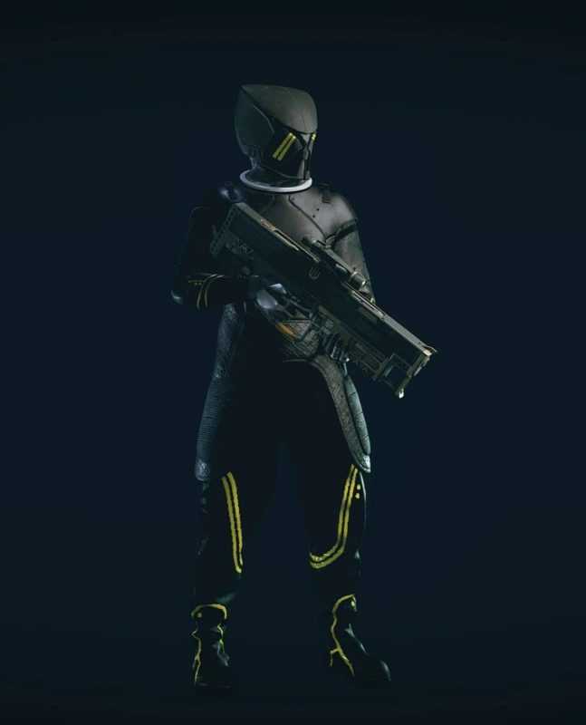 Black Mantis Suit with Yellow Accents