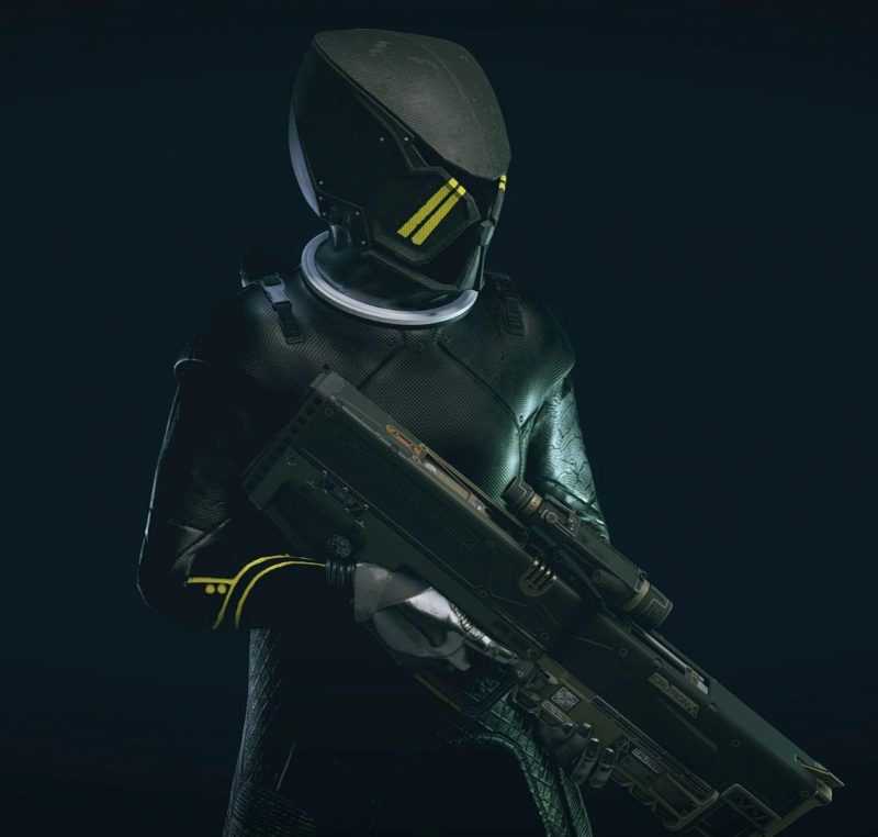 Black Mantis Suit with Yellow Accents