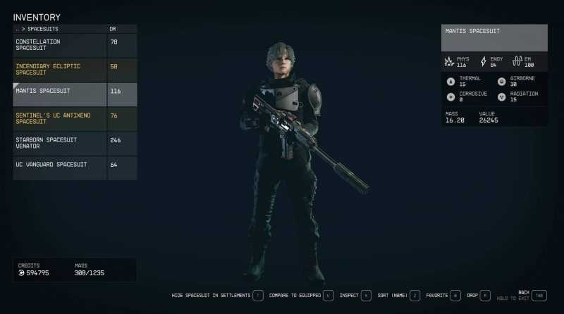 NOT SO BULKY SPACE SUIT (MANTIS REPLACER)