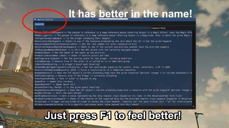BetterConsole – Console Replacer and MOD Menu