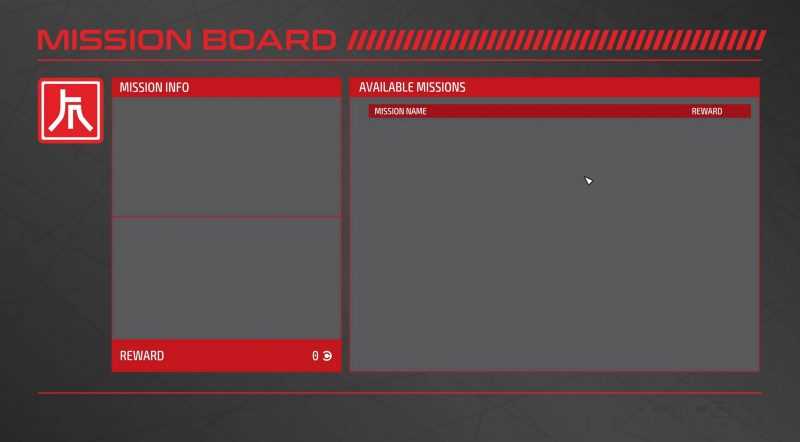 Easy Read Dark UI – Mission Boards
