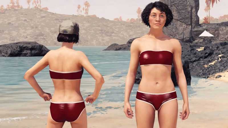 Red Contrast Scrunch Bikini Swimsuit Replacement