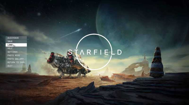 The Starfield Pause Screen