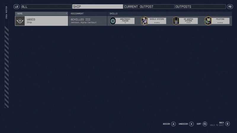 Vasco – All ship perks