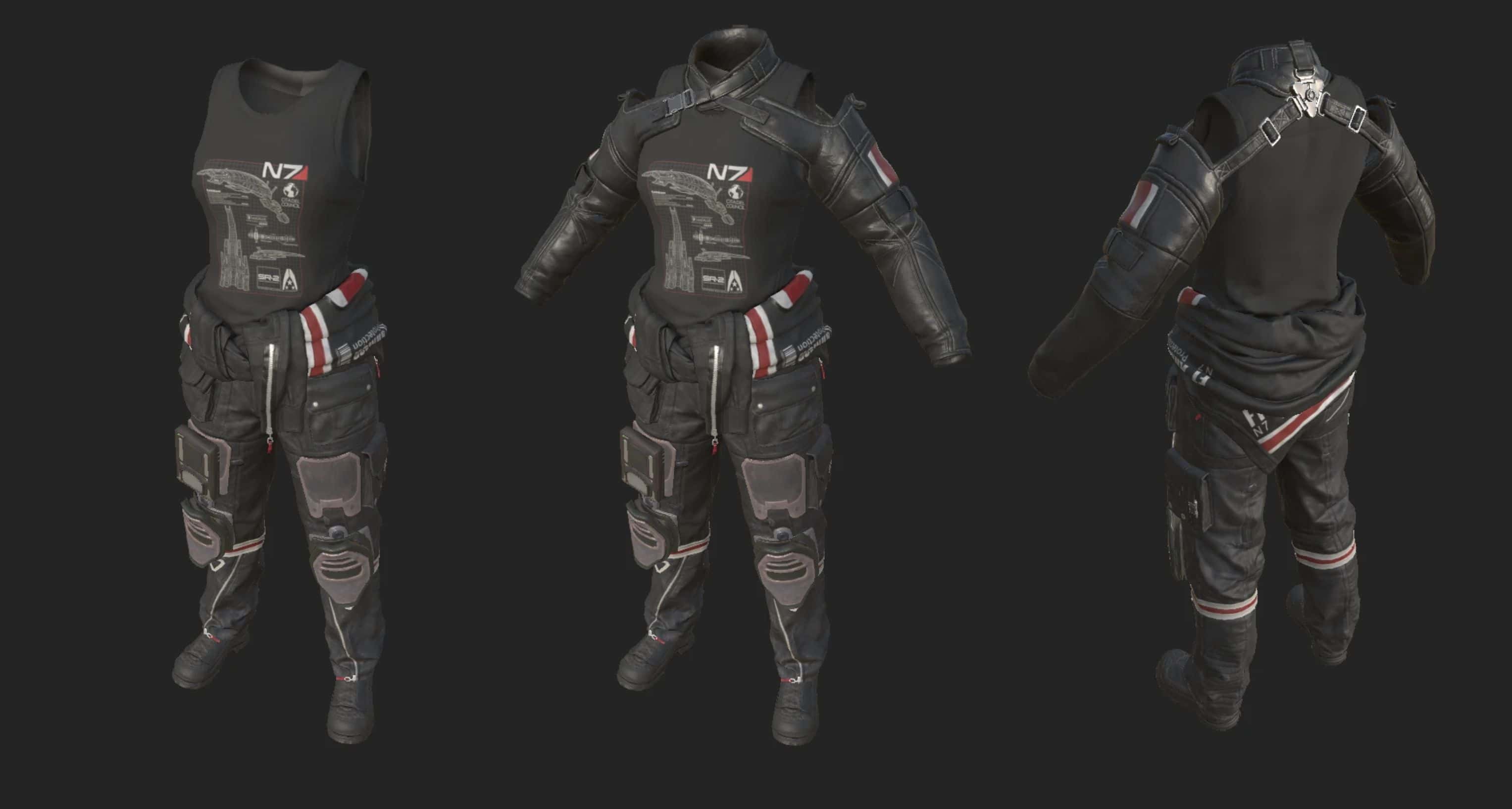 Mass Effect N7 Tank Top and No Bras In Space (Elbow Grease Gear and Engineering Outfit Retexture)