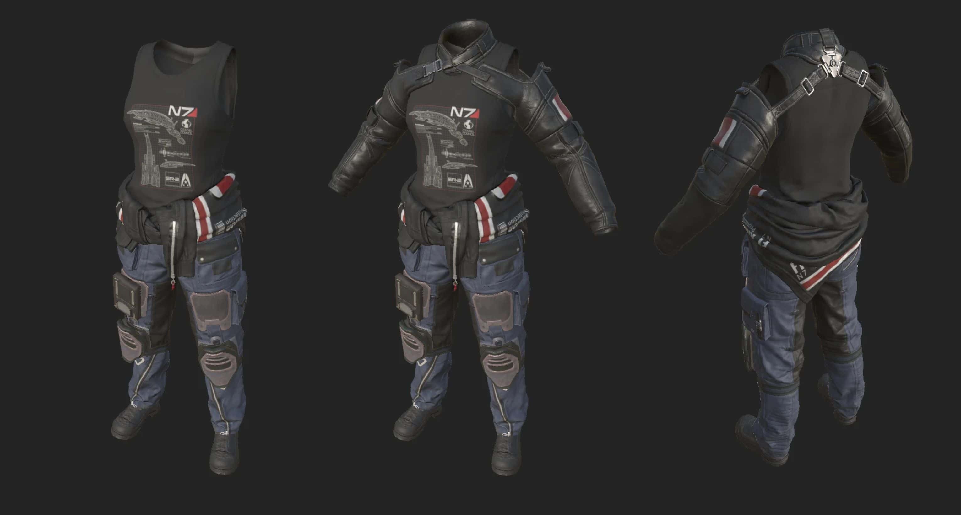 Mass Effect N7 Tank Top and No Bras In Space (Elbow Grease Gear and Engineering Outfit Retexture)