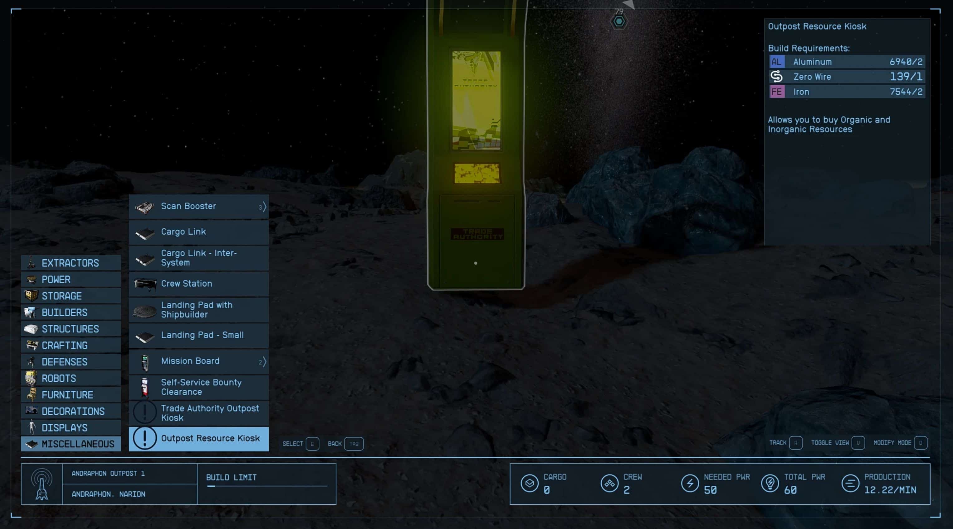 Outpost Resource Kiosk